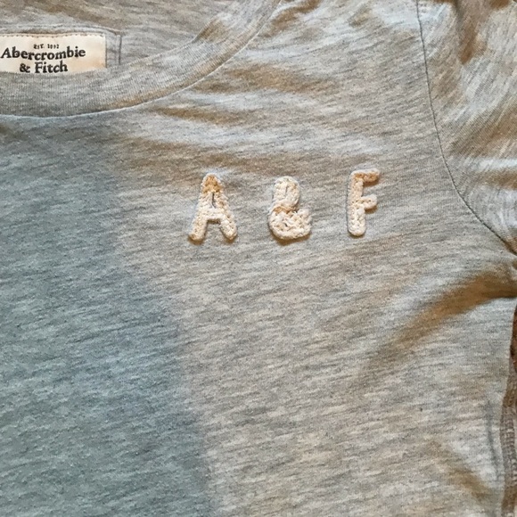 Light Gray and White Abercrombie & Fitch Long Sleeve - Picture 3 of 5